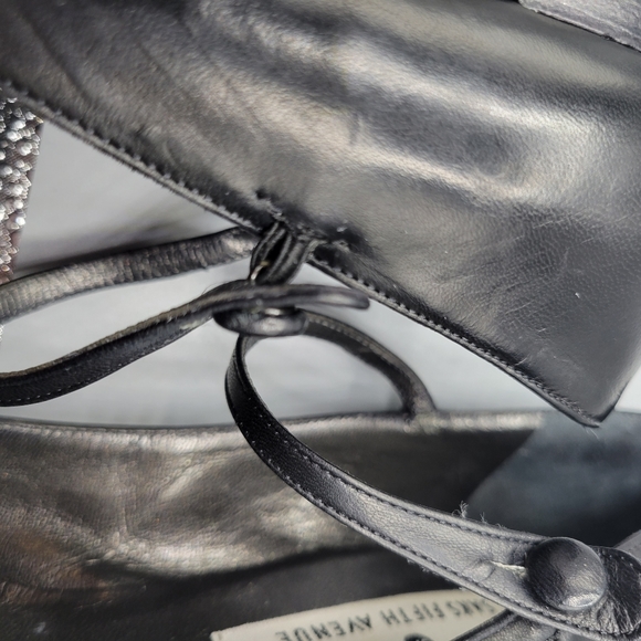 Saks Fifth Avenue Mary Jane Block Heel Leather Shoe Size 7B Circa 1996-2000 - Picture 8 of 10